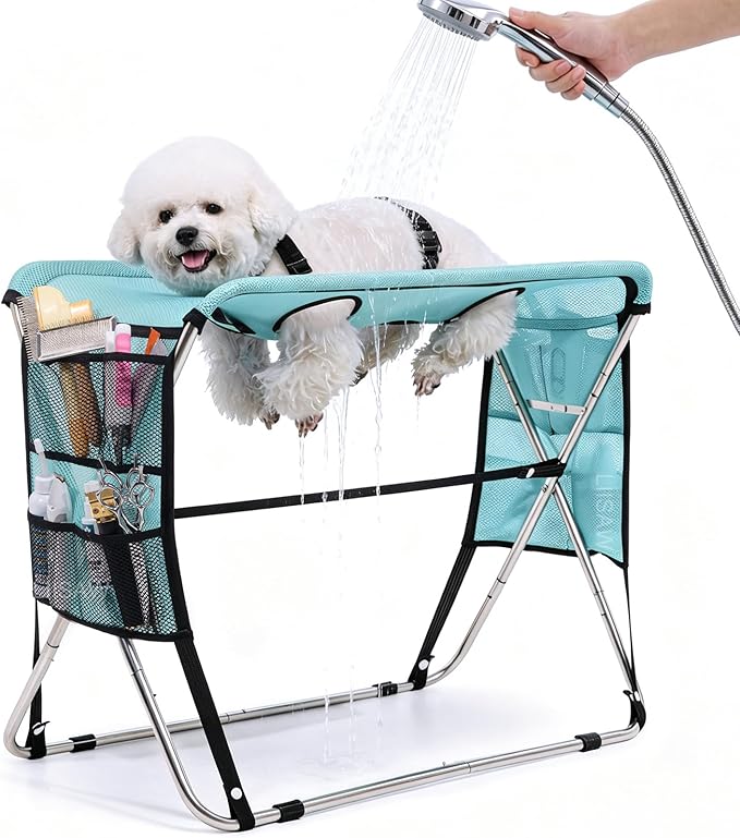 Pet Grooming Hammock with Stand, Foldable Design, Holds Up to 165 Lbs, Joint by Unknown