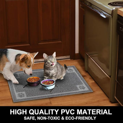 Pet Feeding Mat for Small Dogs and Cats 24" x 16" Flexible and Waterproof Dog - Image 6