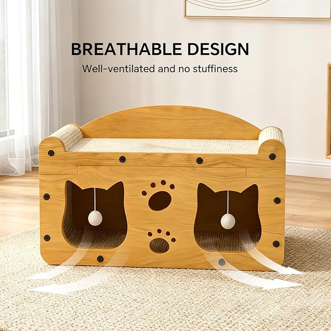 Bilayer Cat Scratcher House, 2-in-1 Cardboard Cat House - Image 6