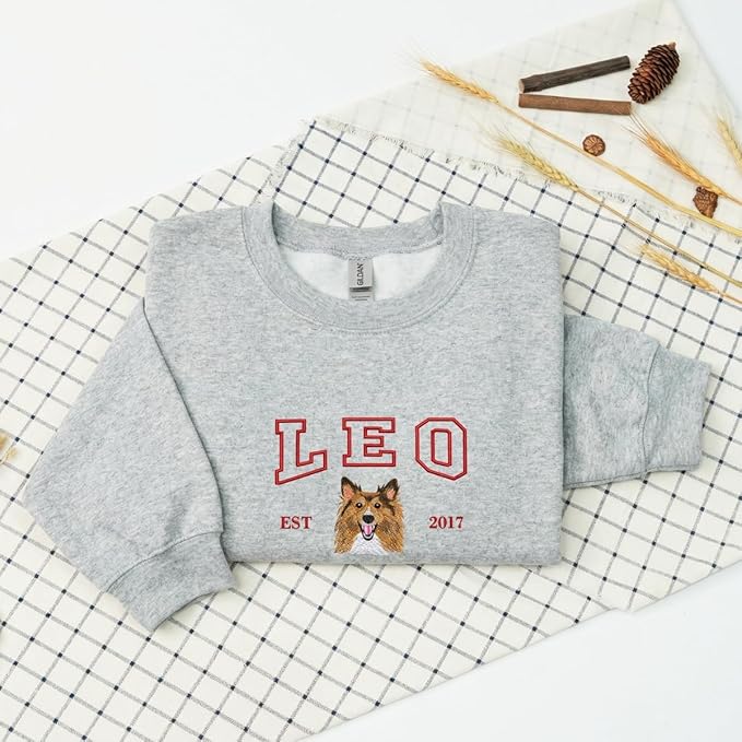 Custom Embroidered Sweatshirt Dog From Real Photo - Image 5