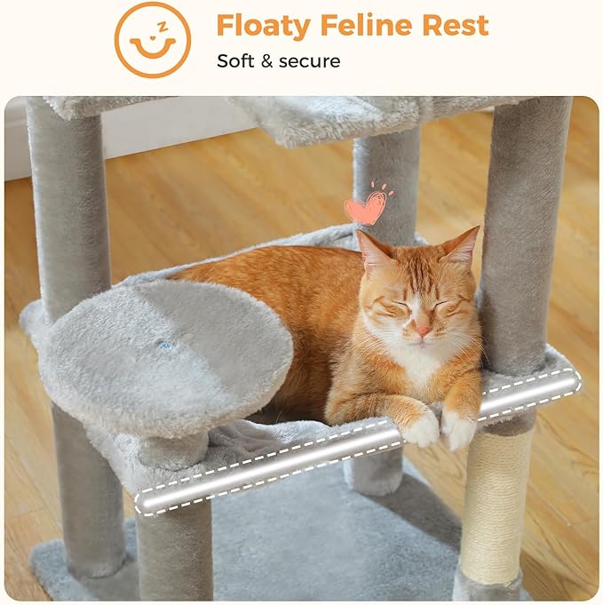 MUTTROS Cat Tree for Indoor Cats, 44.5" Multi-Level Cat Tower - Image 4