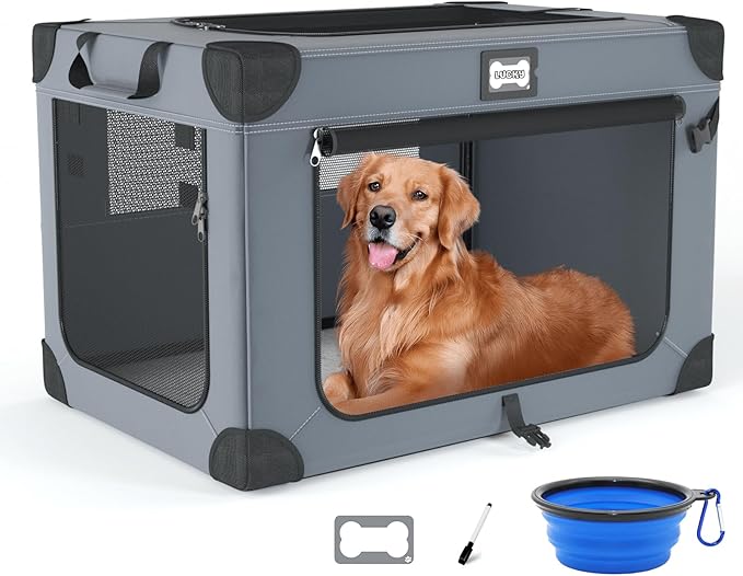42 Inch Soft Dog Crates, Collapsible Dog Travel Crate by Unknown