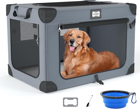 42 Inch Soft Dog Crates, Collapsible Dog Travel Crate by Unknown
