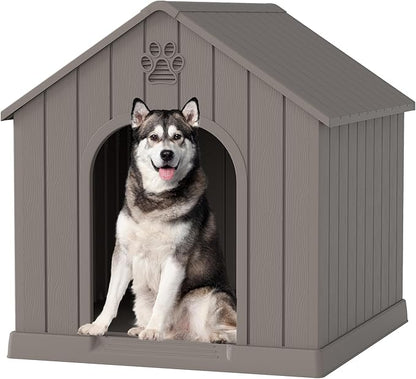 Fancyango Large Dog House Outdoor Indoor, Sturdy Plastic Waterproof Doghouse by Warmnestforpets