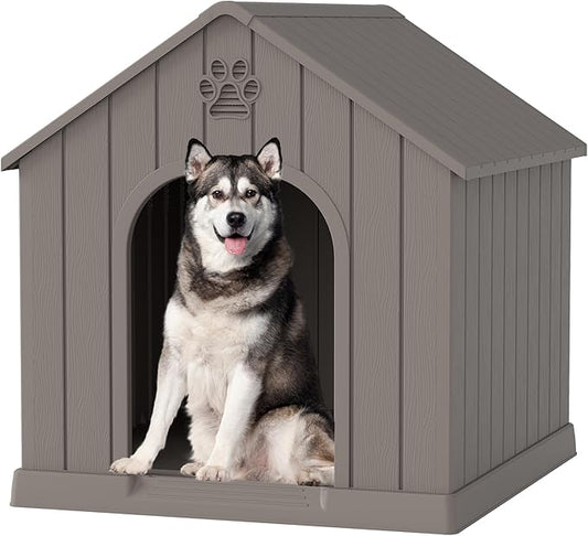 Fancyango Large Dog House Outdoor Indoor, Sturdy Plastic Waterproof Doghouse by Warmnestforpets