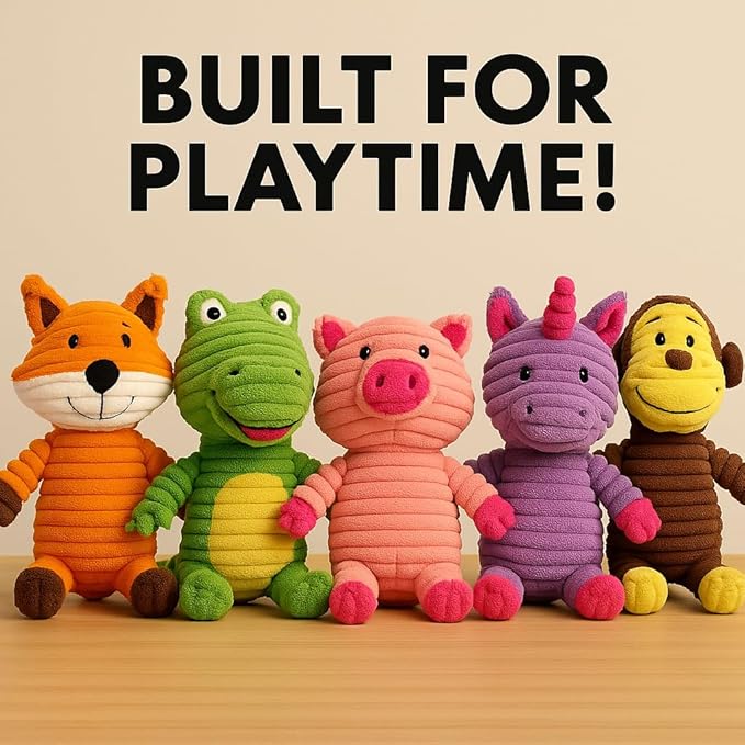 Jalousie Plush Toys Assortment Value Bundle Puppy Pet Mutt Squeak Toy - Image 7