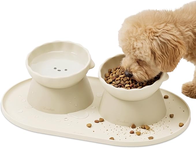 Dog Food Mat - Waterproof Dog Bowl Mat, Silicone Pet Mat by Lunabear