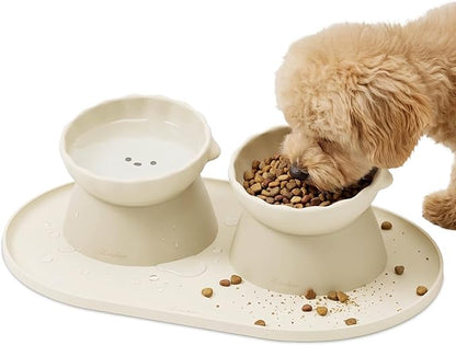 Dog Food Mat - Waterproof Dog Bowl Mat, Silicone Pet Mat by Lunabear