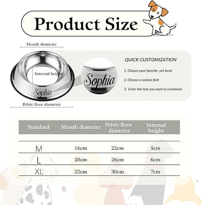 Customized Dog Cat Bowl with Name, BUGMKCS Personalized Steel-stanless Puppy - Image 7