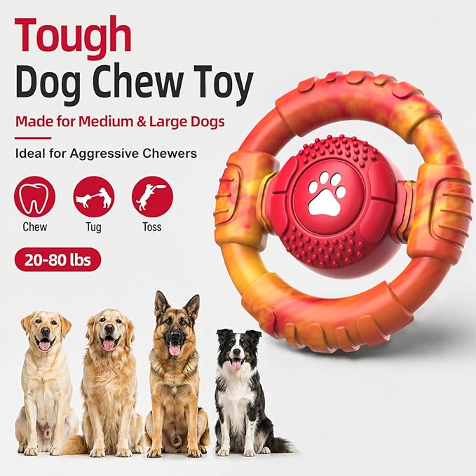 Pamlulu Tough Dog Toys for Aggressive Chewers, Indestructible Dog Toy for Large - Image 2