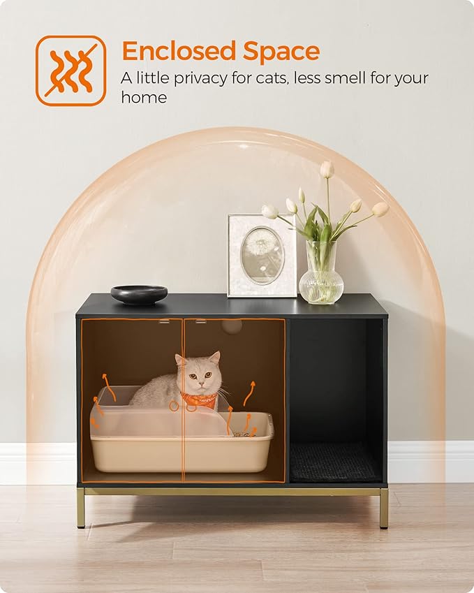 Feandrea Cat Litter Box Enclosure, Hidden Litter Box Furniture - Image 3