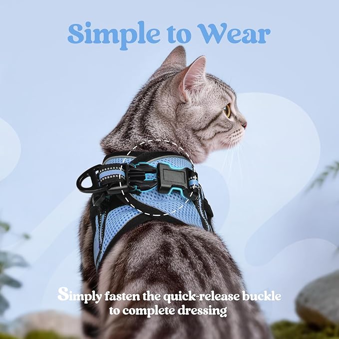 rabbitgoo Cat Harness and Leash, Step-in Escape Proof Kitten Harness Set - Image 4