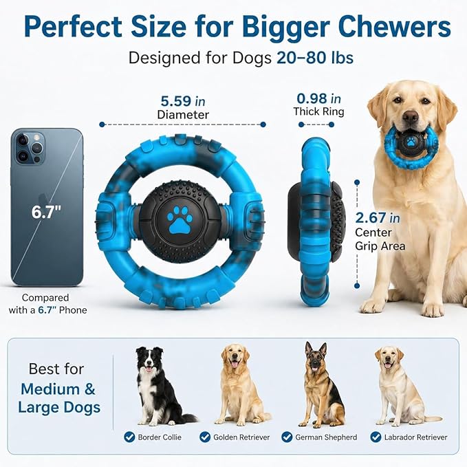 Pamlulu Tough Dog Toys for Aggressive Chewers, Indestructible Dog Toy for Large - Image 3