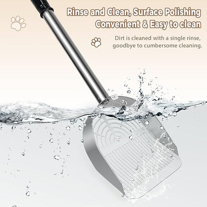 Cat Litter Scoop Deep Shovel, Detachable Long Handle Litter Scooper, Metal Cat - Image 8
