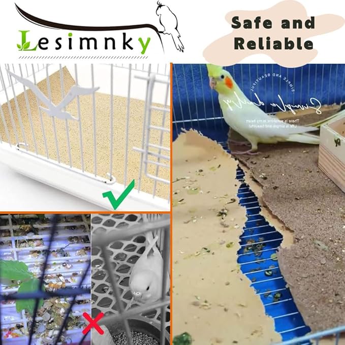 Bird Cage Liner 50-Pack 17” x 11” Gravel Paper Cuttable Pet Sandpaper Special - Image 6