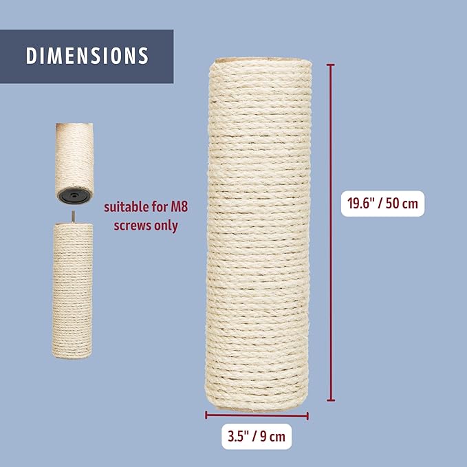 TRIXIE Replacement Sisal Post for Cat Scratching Posts, Backup Scratcher for - Image 3