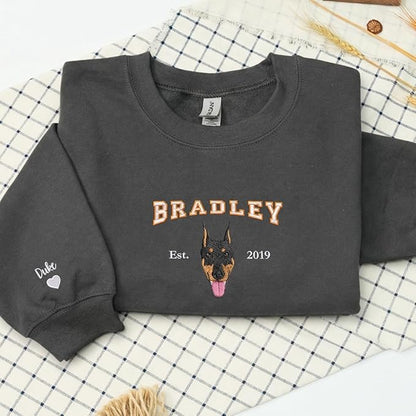 Custom Embroidered Sweatshirt Dog From Real Photo - Image 3
