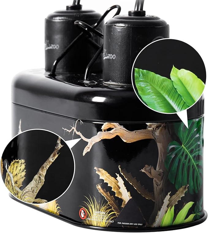 REPTI ZOO Nano Combo Print Tropical Desert Reptile Dual Deep Dome Lamp Fixture - Image 9