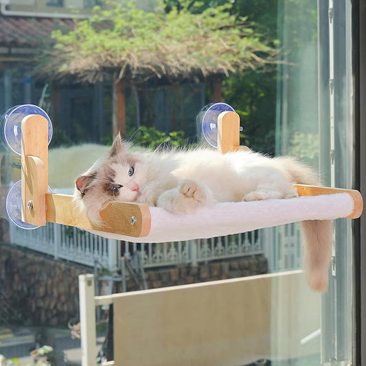Cat Window Perch with Wooden Frame – Aloxina Foldable Cat Hammock Bed by Aloxina