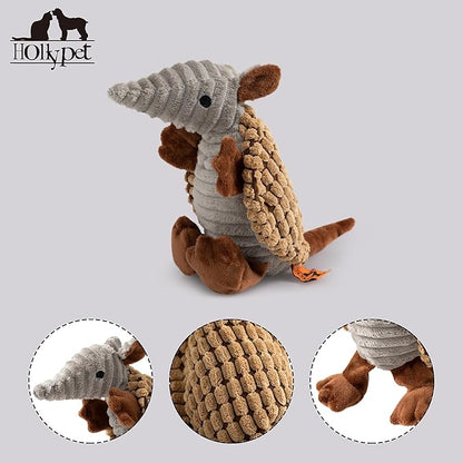 Hollypet Plush Dog Squeaky Toy Stuffed Armadillo Animal Pet Puppy Chew Toys - Image 3