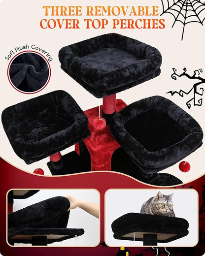 Globlazer Gothic Cat Tree, 80inch Goth Cat Tower - Image 3