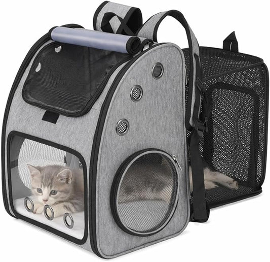 Expandable Cat Backpack Carrier, Airline Approved Pet Carrier by COVONO