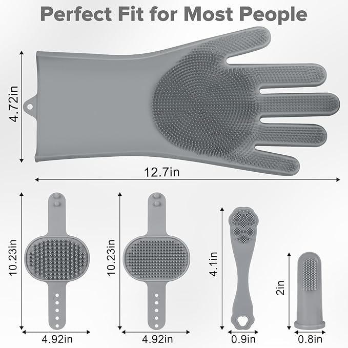 Augwind 6PCS Pet Grooming Kit for Dogs, Cats and Horses | Dog Washing Gloves | - Image 7