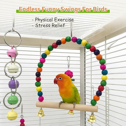 7 Packs Bird Toys for Parakeets, Colorful Parrot Toys - Image 3