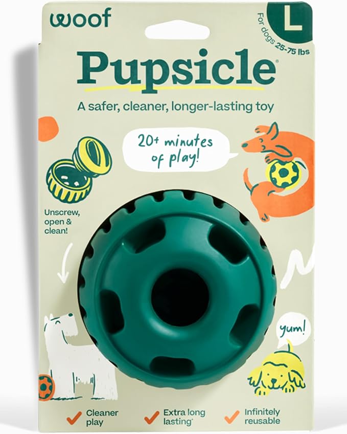 WOOF Pupsicle - Long-Lasting Interactive Dog Ball Toy to Keep Your Pup Busy and by Woof