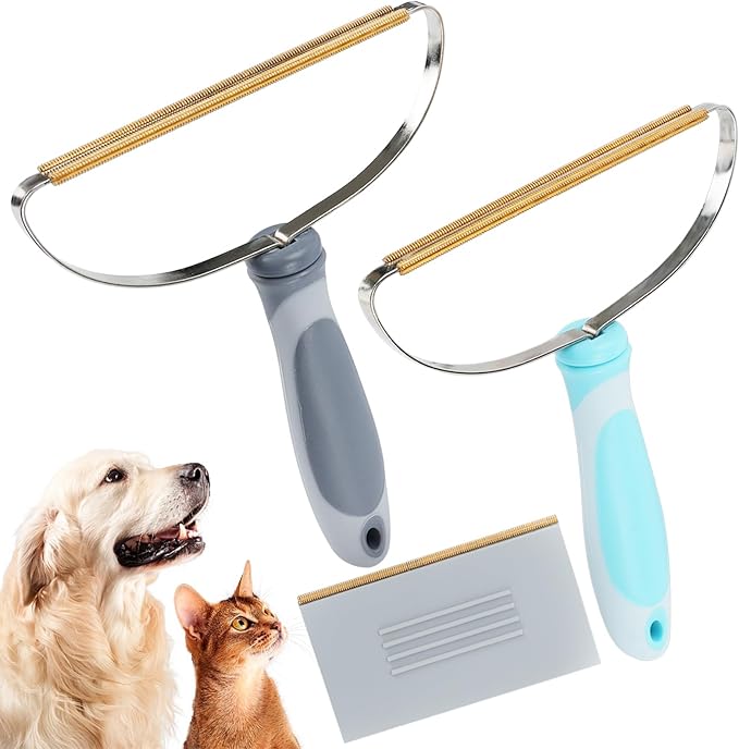 Dog Bowls with Mat and Pet Hair Removal Tool, Carpet Rake - Image 3