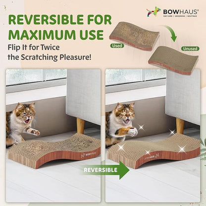 BOWHAUS Curved Cat Scratcher Cardboard, Reversible Scratcher, Durable & - Image 6