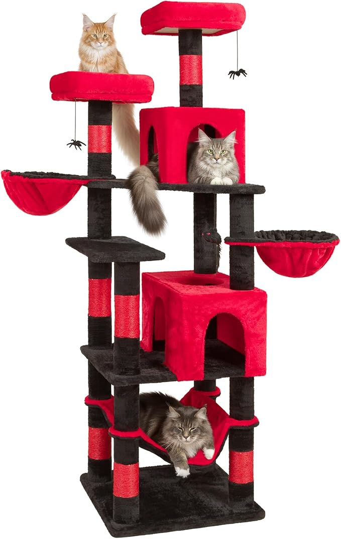 AMHANCIBLE Gothic Cat Tree, 70 Inch Tall Cat Tower - Image 8