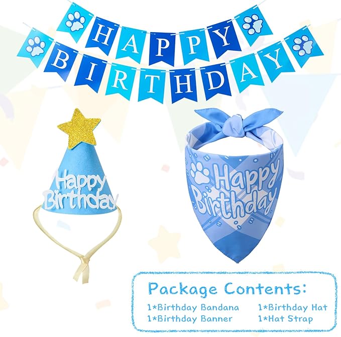 Dog Birthday Party Decoration, Pet Birthday Bandana Set - Image 7