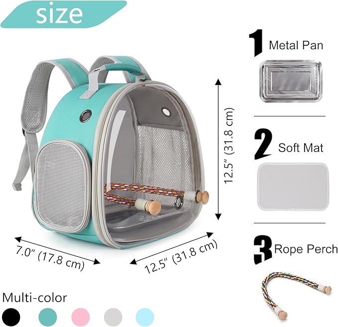 Small Bird Travel Backpack Carrier Cage, Backpack to Transport Backpack Carrier - Image 2