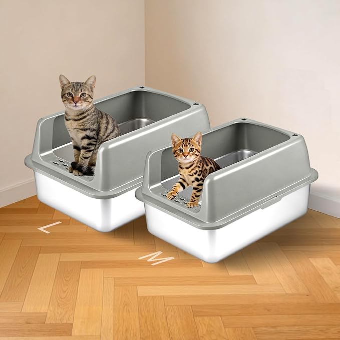 Kirecoo 2 Pack Stainless Steel Litter Box - Image 8