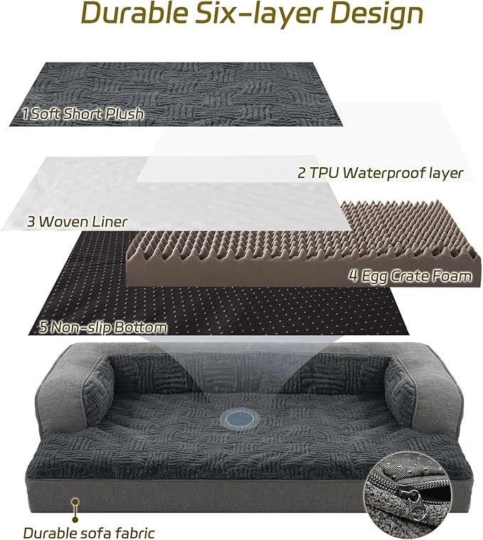WINDRACING Orthopedic Dog Beds Large Sized Dog, Waterproof Memory Foam Pet Bed - Image 5