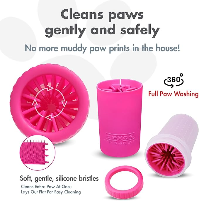 Dexas Pink Medium Dog Paw Cleaner, MudBuster - Image 2