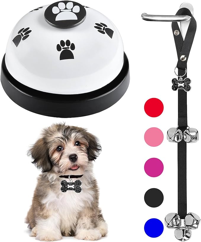 2 Pack Dog Door Bells, Dog Doorbell to go Outside Puppy Train Bell by KEXIAVA