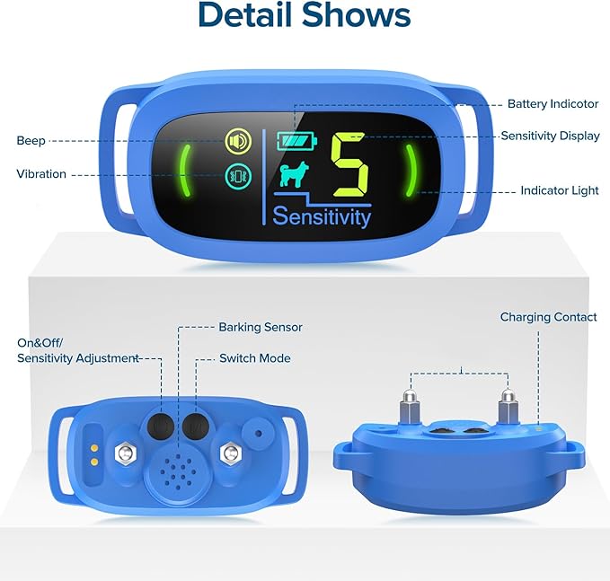 FAFAFROG Dog Bark Collar, Rechargeable Smart Collar, Anti Barking Training - Image 2