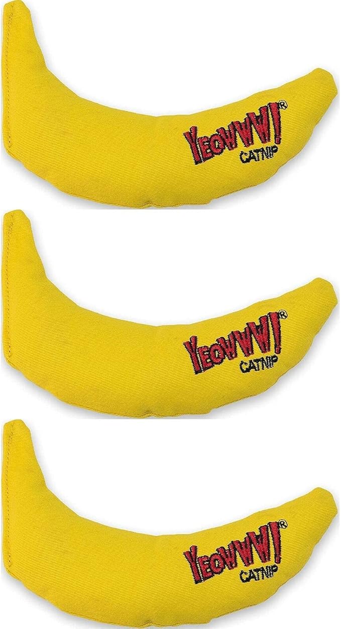 YEOWWW! DuckyWorld 100% ORGANIC CATNIP Leaf & Flower Cat Toy BANANA 3 PACK by YeowwwCatnip