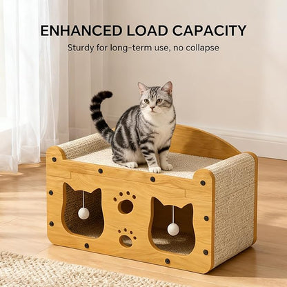 Bilayer Cat Scratcher House, 2-in-1 Cardboard Cat House - Image 2