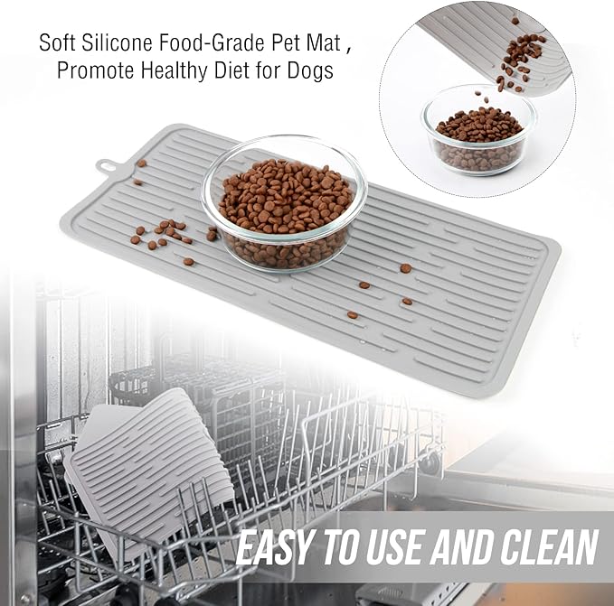 Pet Placemat for Dog and Cat, Mat for Prevent Food and Water Overflow, Portable - Image 4
