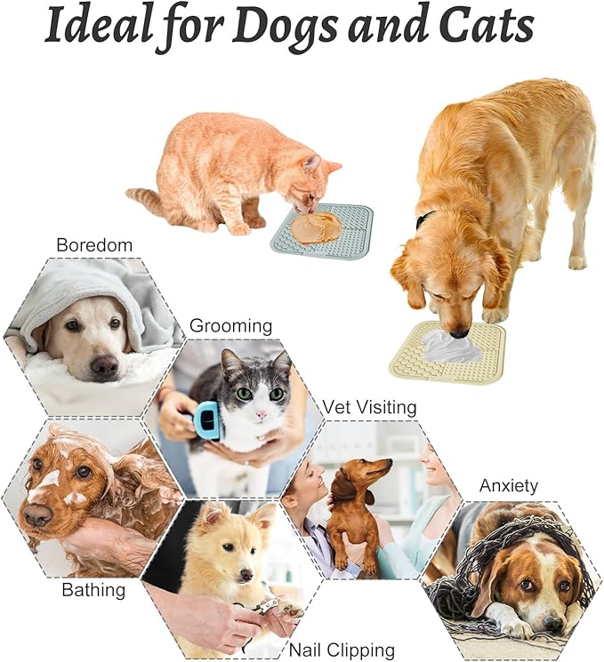 MateeyLife 2PCS Large Lick Mat for Dogs and Cats, Licking Mats for Dog Anxiety - Image 4