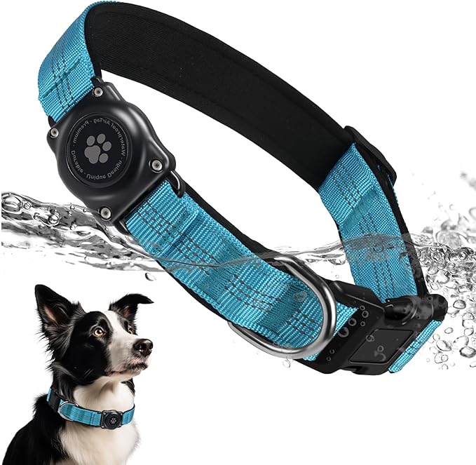 Upgraded AirTag Collar, IP68 Waterproof Holder, Reflective, Ultra-Durable by FURRIGO