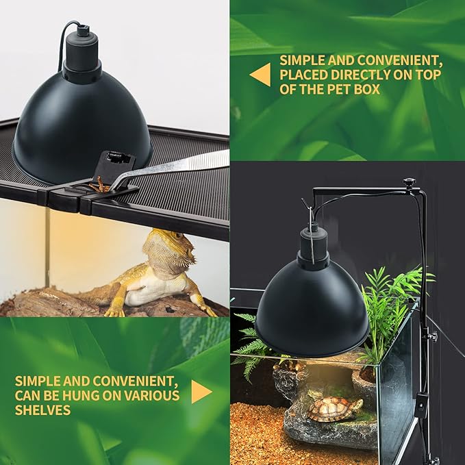 LUCKY HERP Aluminum 8.1inch Dome Reptile Light Fixture, Reptile Heat Lamp - Image 6