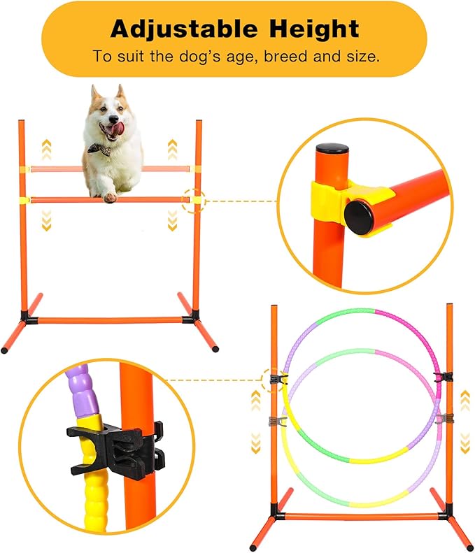 Dog Agility Course Backyard Set, 4 Sets Pet Agility Training Equipment - Image 4