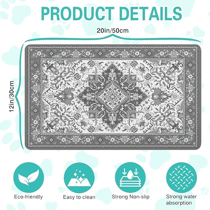 Pet Feeding Mat for Floors Waterproof Dog Mat for Food and Water Absorbent - Image 5