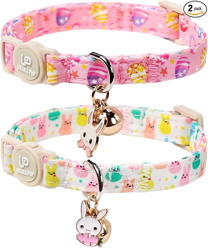 Cat Collar, Spring Pink Easter Eggs Cat Collar by UPURARAPUP