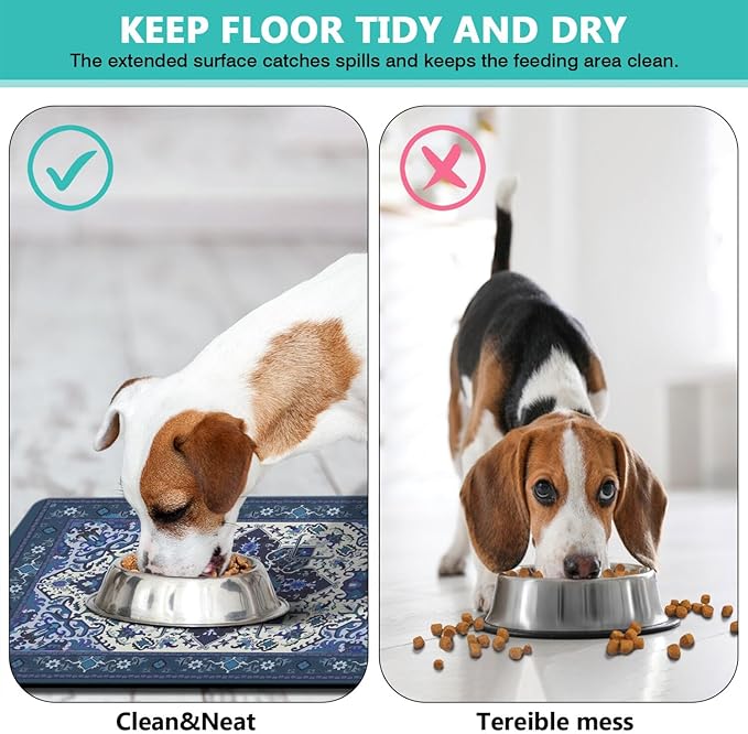 Pet Feeding Mat for Floors Waterproof Dog Mat for Food and Water Absorbent - Image 6
