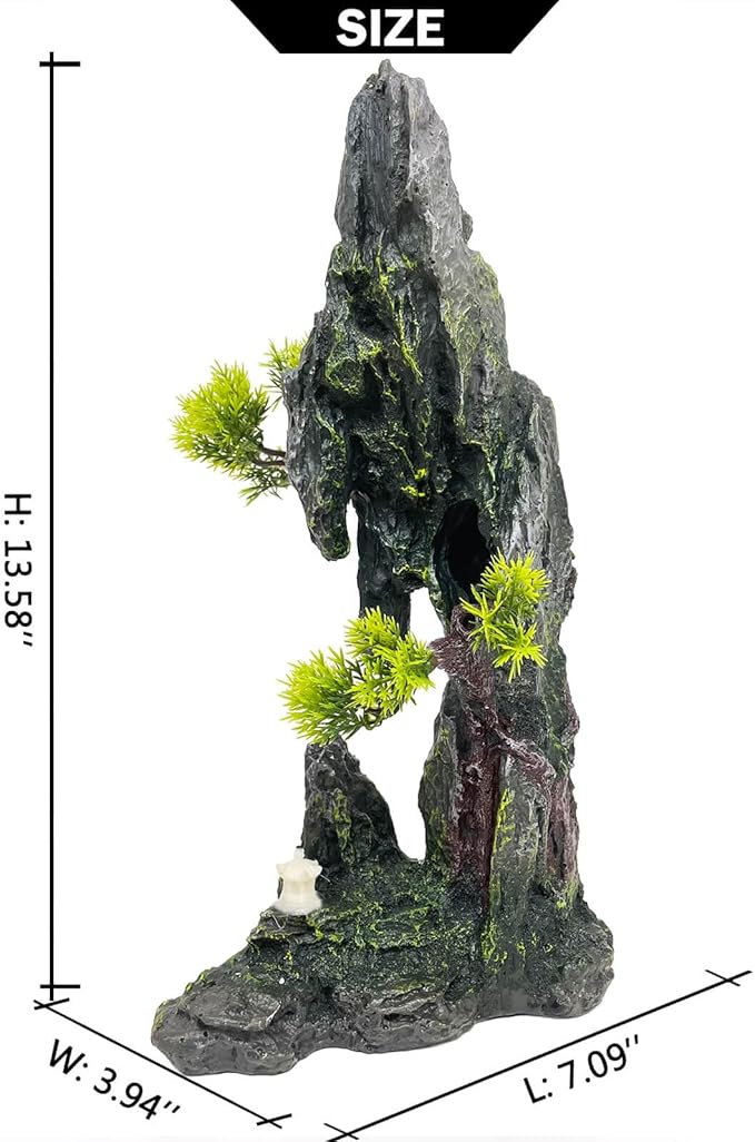 Tall Aquarium Mountain View Stone Decorations Aquarium Ornament Rock Cave - Image 3